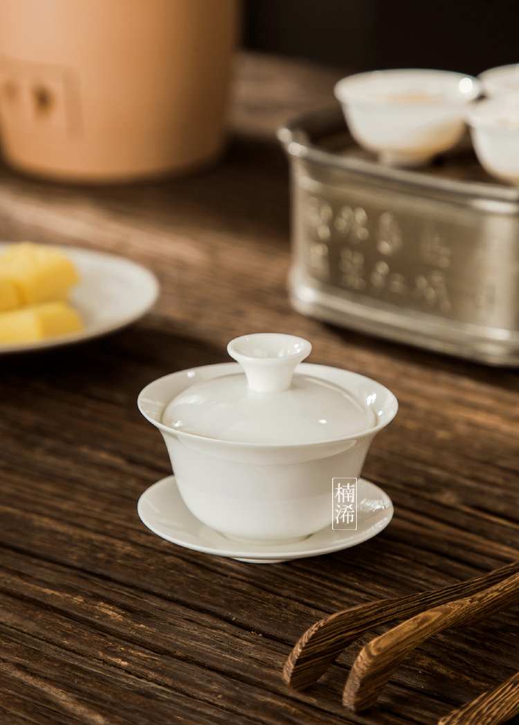 骨瓷盖碗潮州功夫茶具枫溪骨瓷大反口防烫超轻薄胎盖碗茶备三才碗毫升