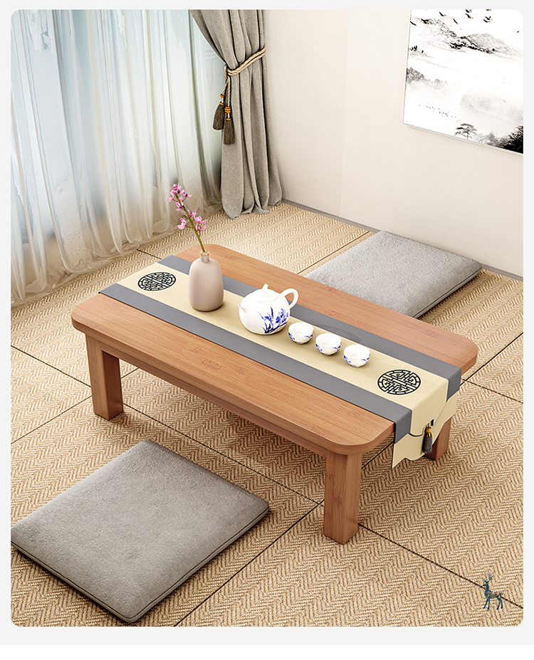 小茶几炕上吃饭桌飘窗学习书桌电脑矮桌子抖音黑胡桃色长70宽40高37