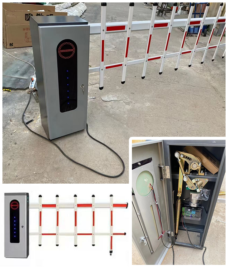 道闸杆自动升降起落挡车栏杆小区门禁起落栅栏式道闸杆红白三栏3米