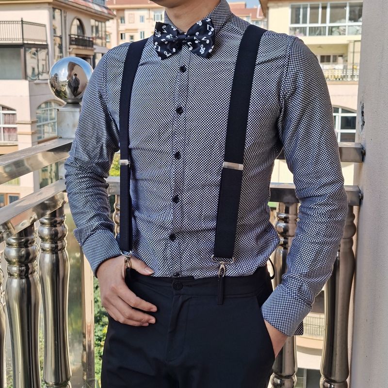 fgacct西裤背带35cm交叉四钩背带夹吊钩挂钩勾扣女士吊带裤背带男士