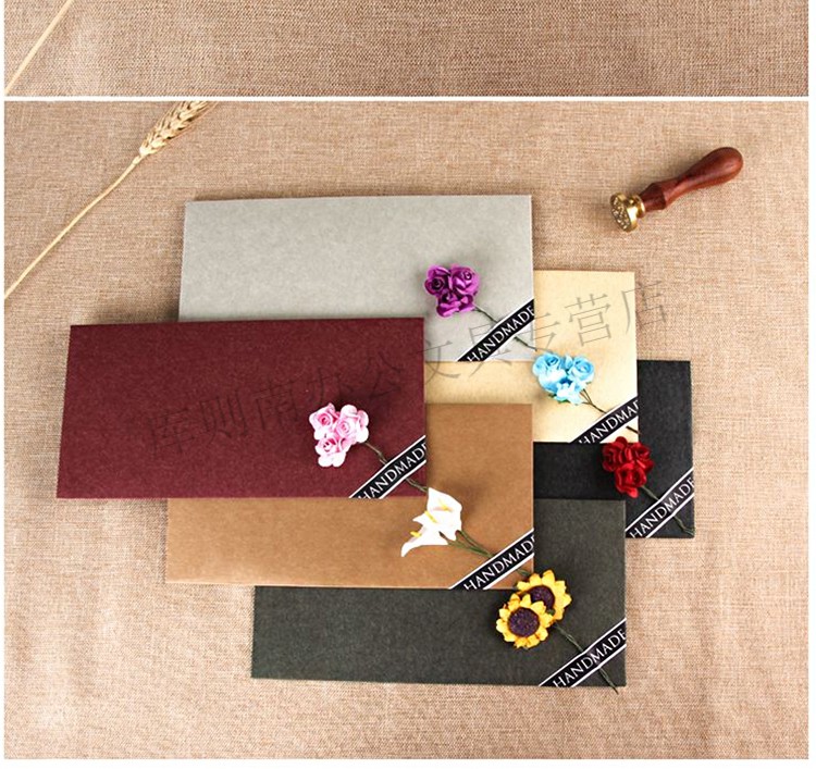 fgacct 文艺小清新复古手工感信封信纸套装定制可爱情书明信片信封袋