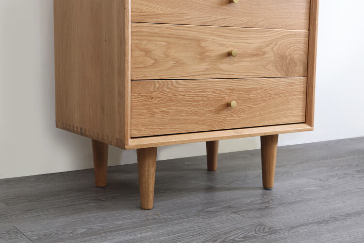 五斗柜北欧白橡木樱桃木日式原木简约餐边柜储物柜客厅收纳柜白橡木