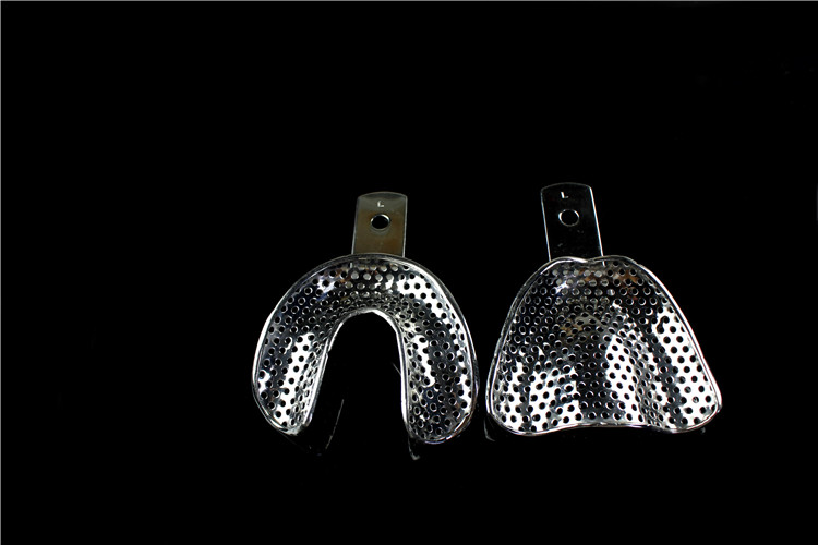 口腔齿科牙科材料器械不锈钢有孔牙托口腔取模印模托盘医用牙托盘中号