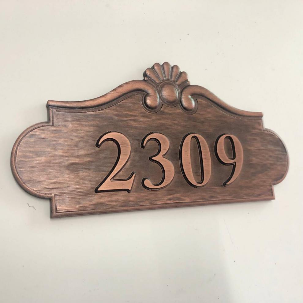 高档门牌号仿古铜门牌号码定做雕刻铝雕住宅家用别墅门牌号码牌轻奢