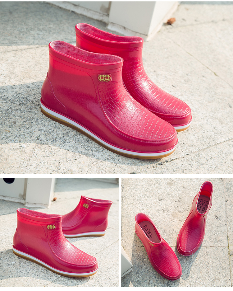 雨靴中老年人妈妈女款胶鞋夏季雨鞋中筒水鞋短筒水靴牛筋厚底防滑套鞋