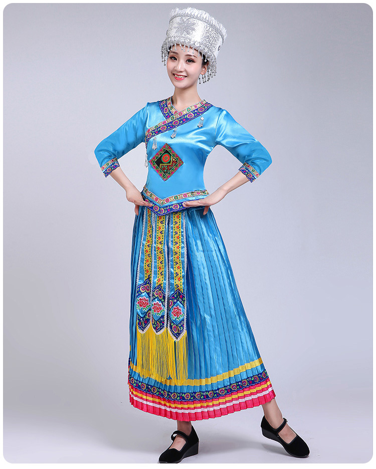 苗族服装成人女贵州少数民族服装彝族舞蹈演出广西壮族土家族表演服饰