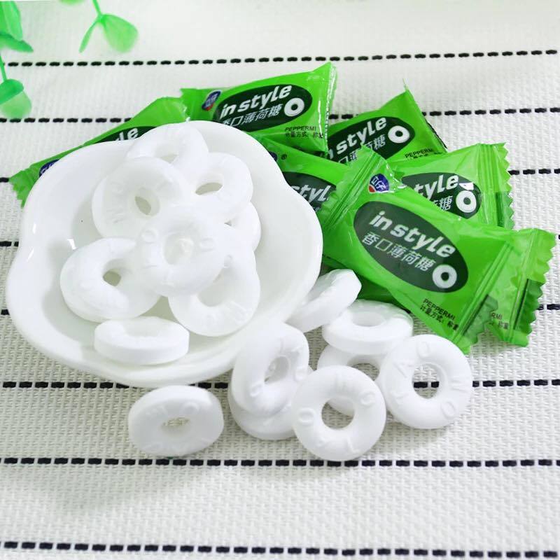 5折圈圈薄荷糖清凉压片香口薄荷圈圈糖果多规格立仔薄荷糖500g一斤约2