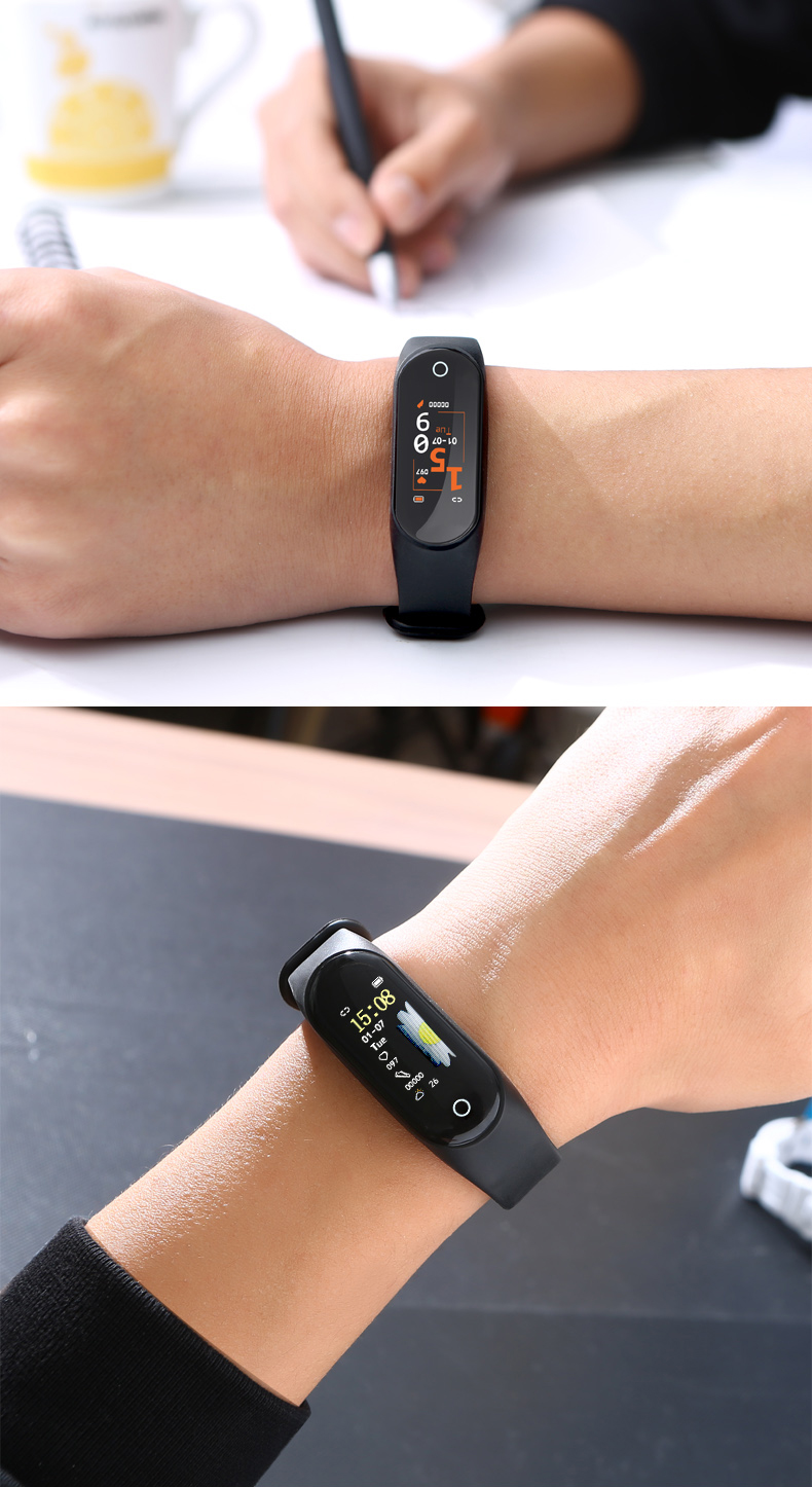 华为安卓手机通用智能手环运动测心率血压腕表防水多功能计步器4情侣