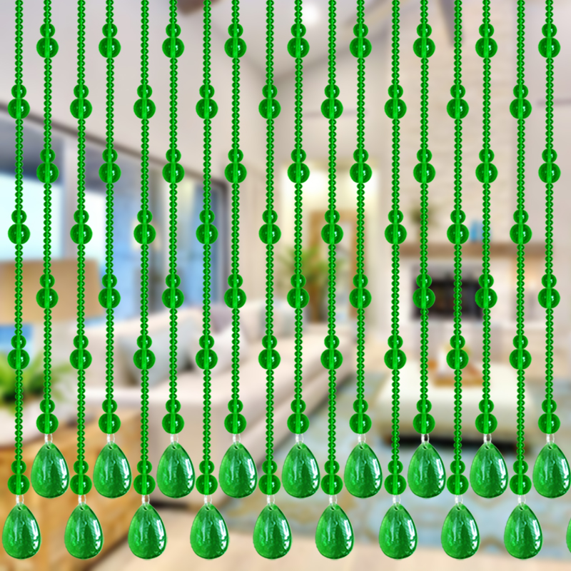 水晶珠帘厕所过道绿色葫芦隔断帘客厅卧室门帘装饰家用挂帘子绿色20条