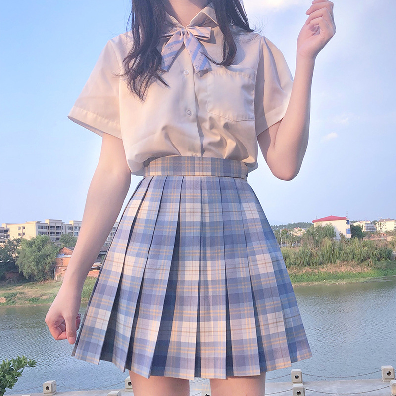 冰淇淋jk制服jk格裙学生少女套装春夏冰依琳学院风日系百褶裙短裙半身