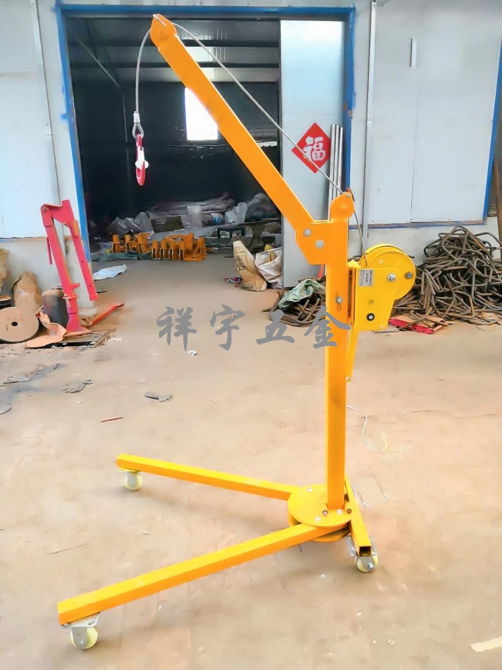 好物推荐移动便携式可折叠手推起吊机车载家用手动起重吊机手摇小型