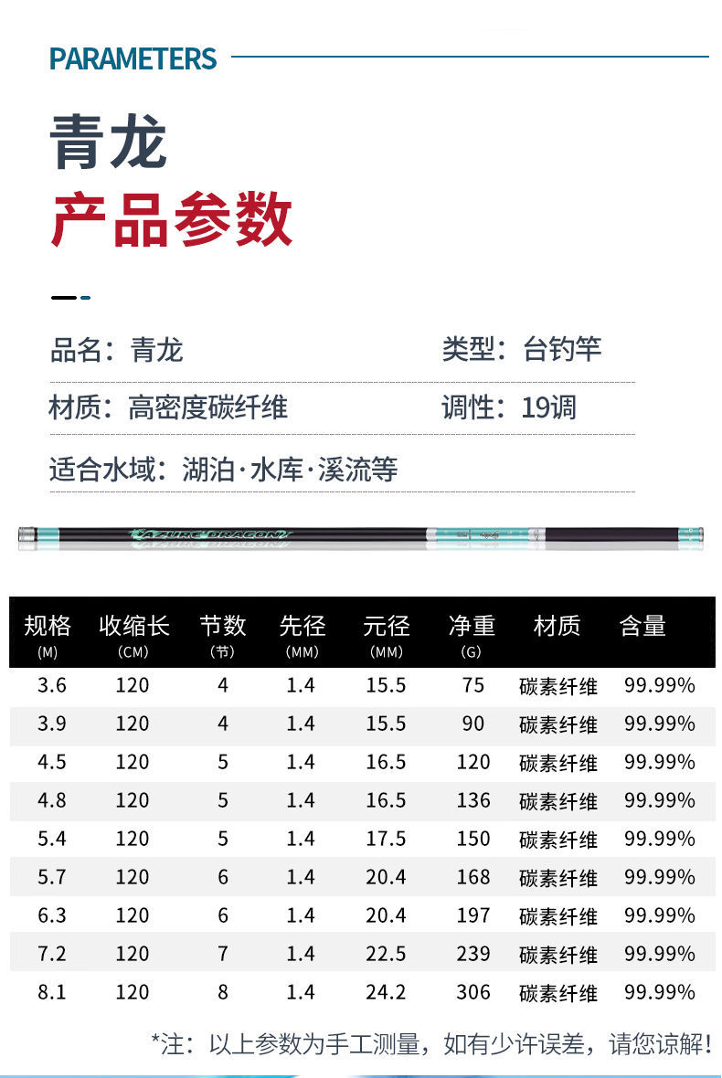 竞技竿青龙钓鱼竿6h19调综合台钓竿超轻超硬大物黑坑溪流竞技长节杆