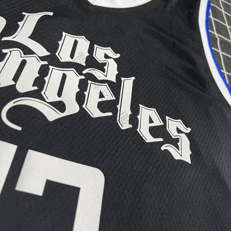 滕讯体育nba全快船队13号保罗乔治球衣 2号伦纳德 城市拉丁黑色 奖励