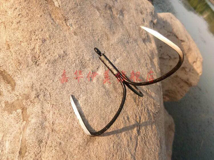 索典武汉天·元同款鱼钩锚20斤锚钩特大号纯手工黑色无倒刺钓鱼锚鱼钩