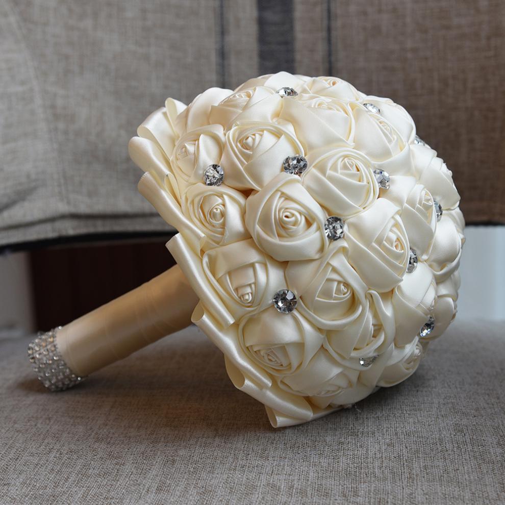 手捧花领证 新娘手捧花欧美珍珠布艺结婚婚庆送闺蜜朋友出嫁领证礼物