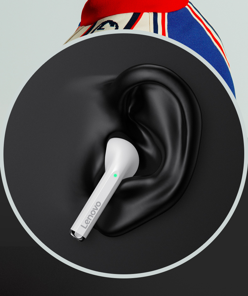 联想(lenovo) lp2白色 真无线蓝牙耳机 半入耳式跑步运动耳机 重低音