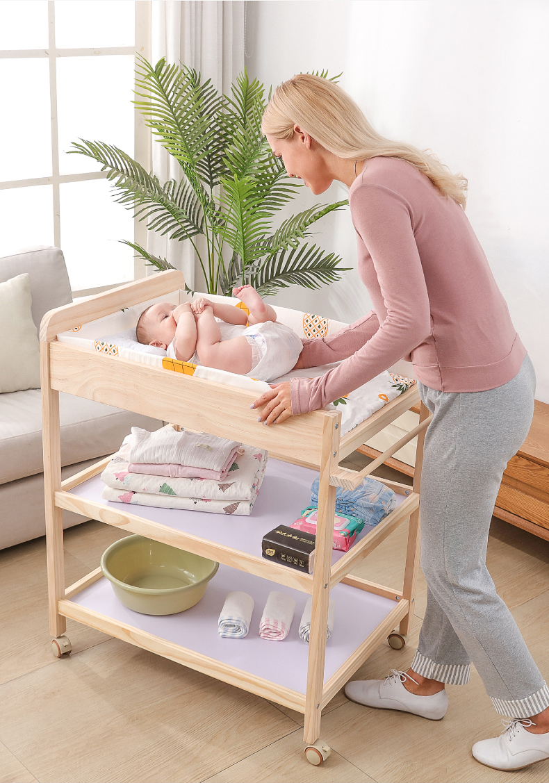 抚触台实木实木尿布台婴儿护理台宝宝换尿布洗澡台新生婴儿床抚触按摩