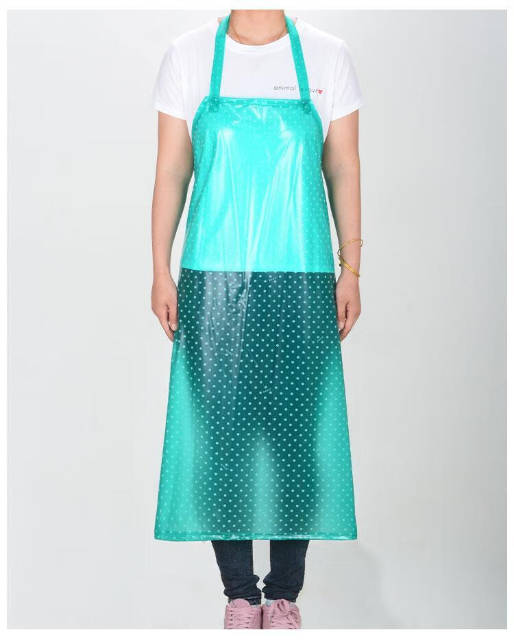 加大加厚防水pvc围裙水产皮围裙围腰厨房防油食品餐饮工作服 粉色雏菊