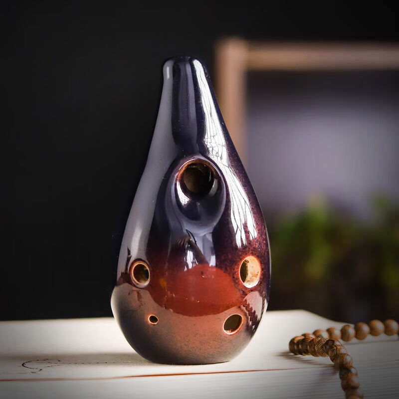 古风陶笛6孔初学送教材中音c调笛子儿童学生入门六孔陶埙乐器 长嘴