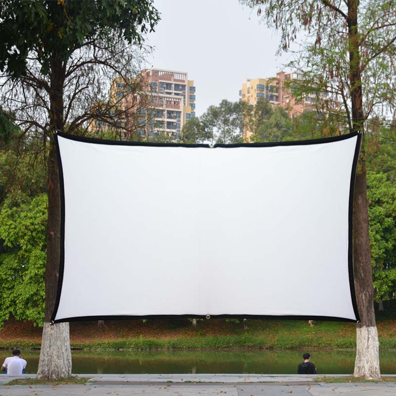 60-120英寸折叠电影幕布便携白布高清户外投影幕布影子舞皮影戏幕布
