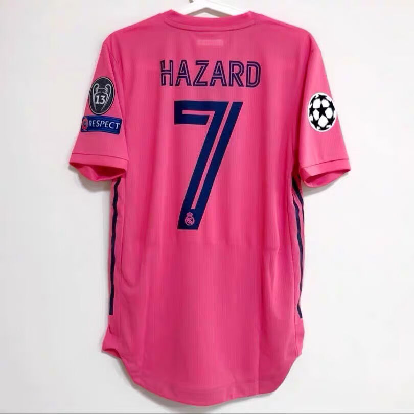 2021皇马客场球员版 粉色皇马球衣 c罗球衣 本泽马拉莫斯 印欧冠三章