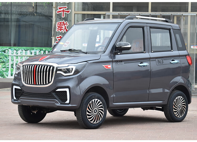 英诺普新款红旗新能源电动四轮车家用油电两用电瓶轿车代步车铁壳轿车