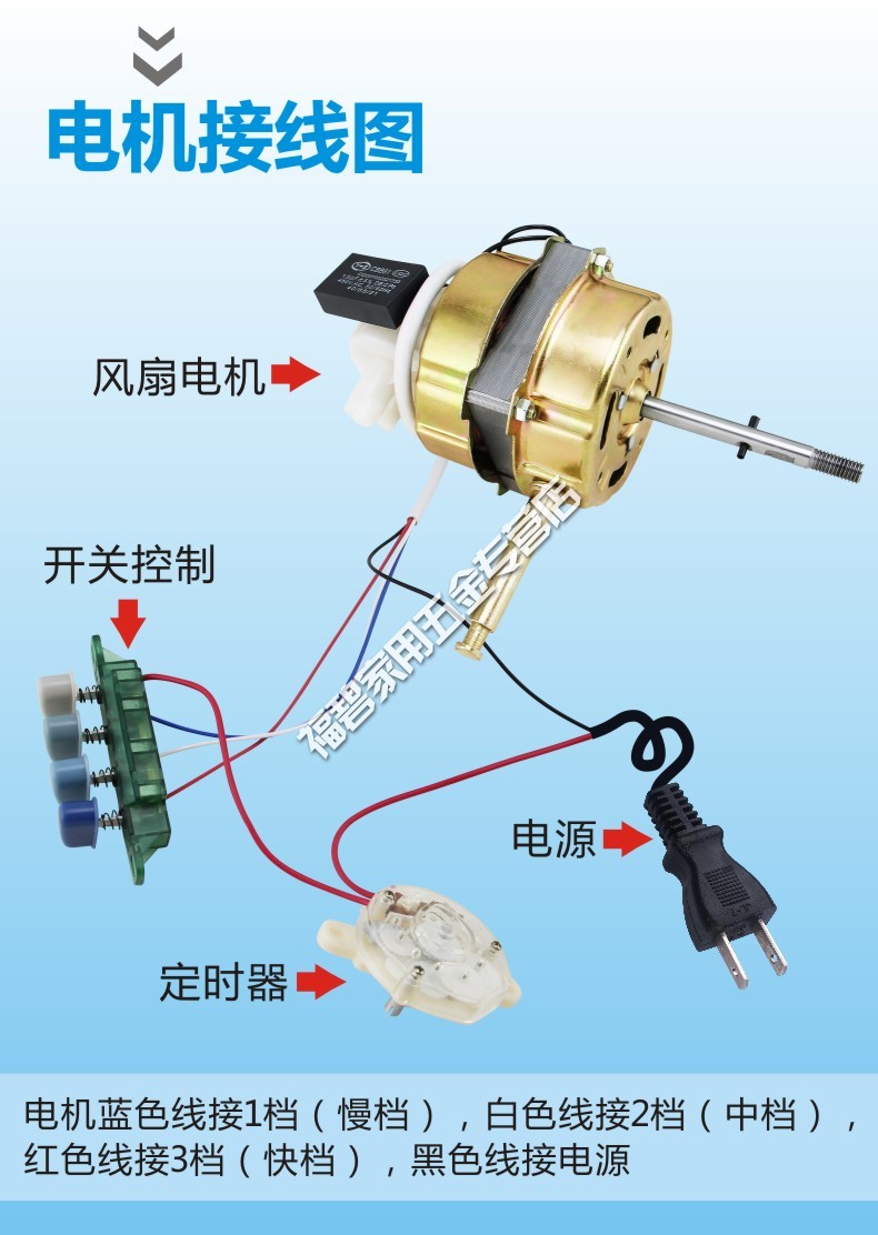 通用的钻石万宝16寸400mm落地扇电机台扇马达电风扇电机220v