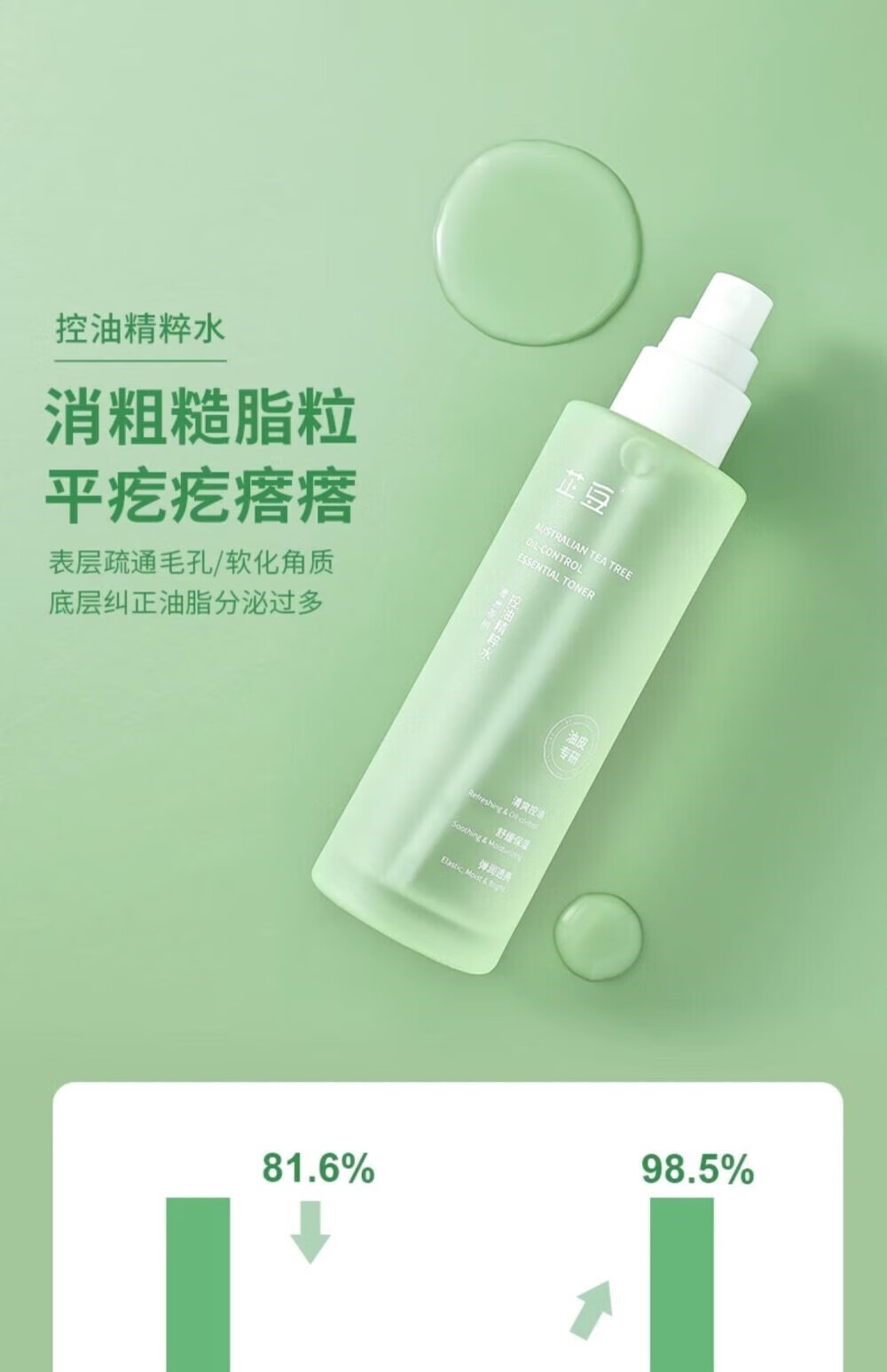 芷豆【官方授权店】水乳茶树控油痘肌补水保湿油皮春夏护肤套装旗舰 水+乳 200ml
