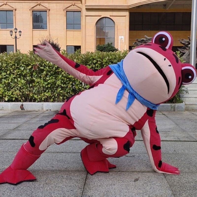 青蛙气模卡通人偶服装人穿玩偶癞蛤蟆毛绒头套人形动漫吉祥物 绿色