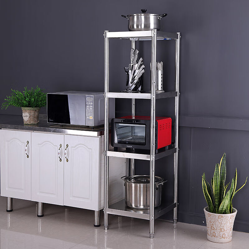 厨房夹缝置物架货架家用小推车多层简易储物架 不锈钢厨房夹缝置物架