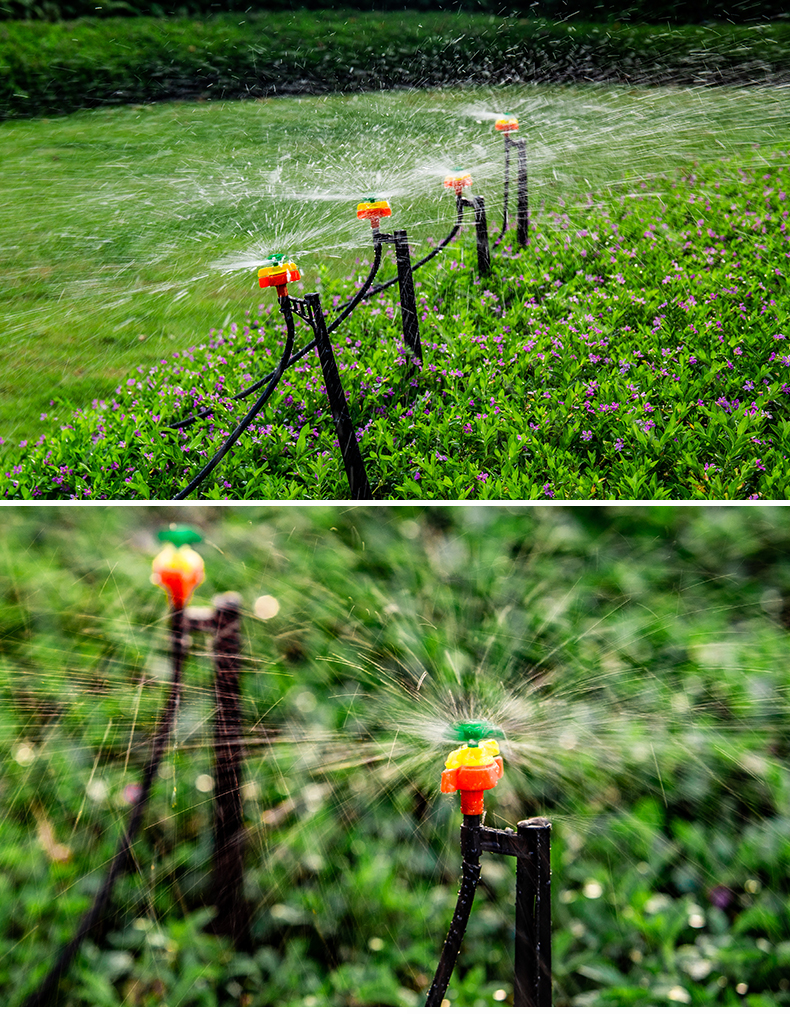 自动浇花地插式360度旋转喷头草坪绿化雾化浇灌喷淋农业灌溉 双排:65