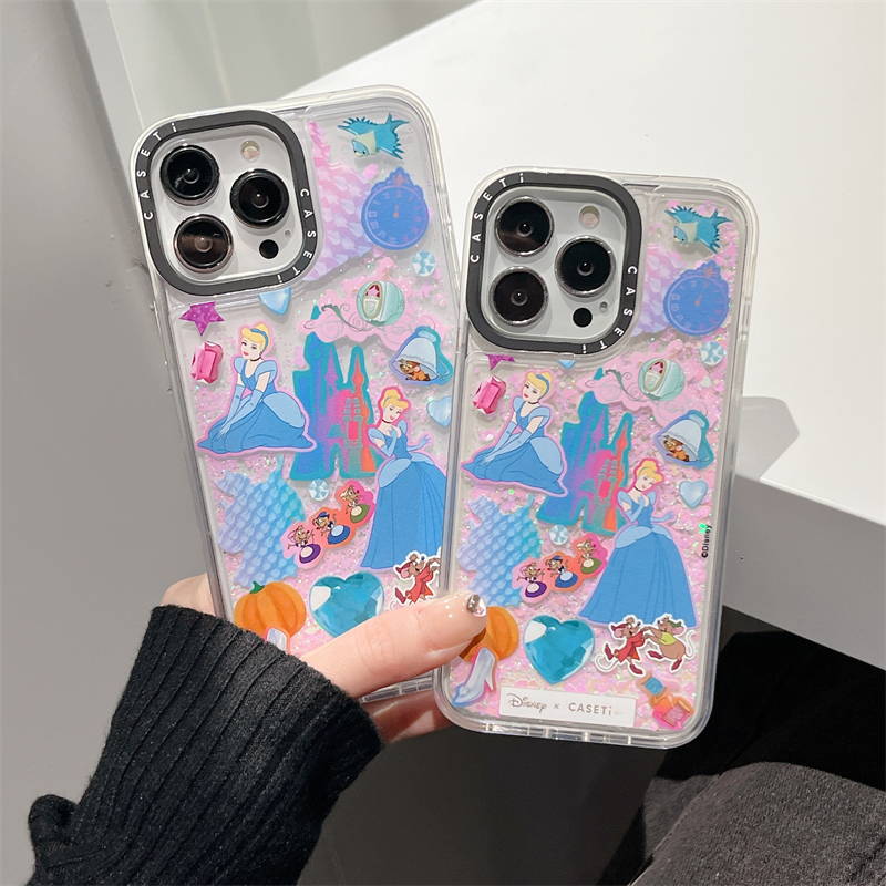 流沙 迪士尼公主适用苹果iphone13pro max手机壳12液体14裙 蓝色裙子