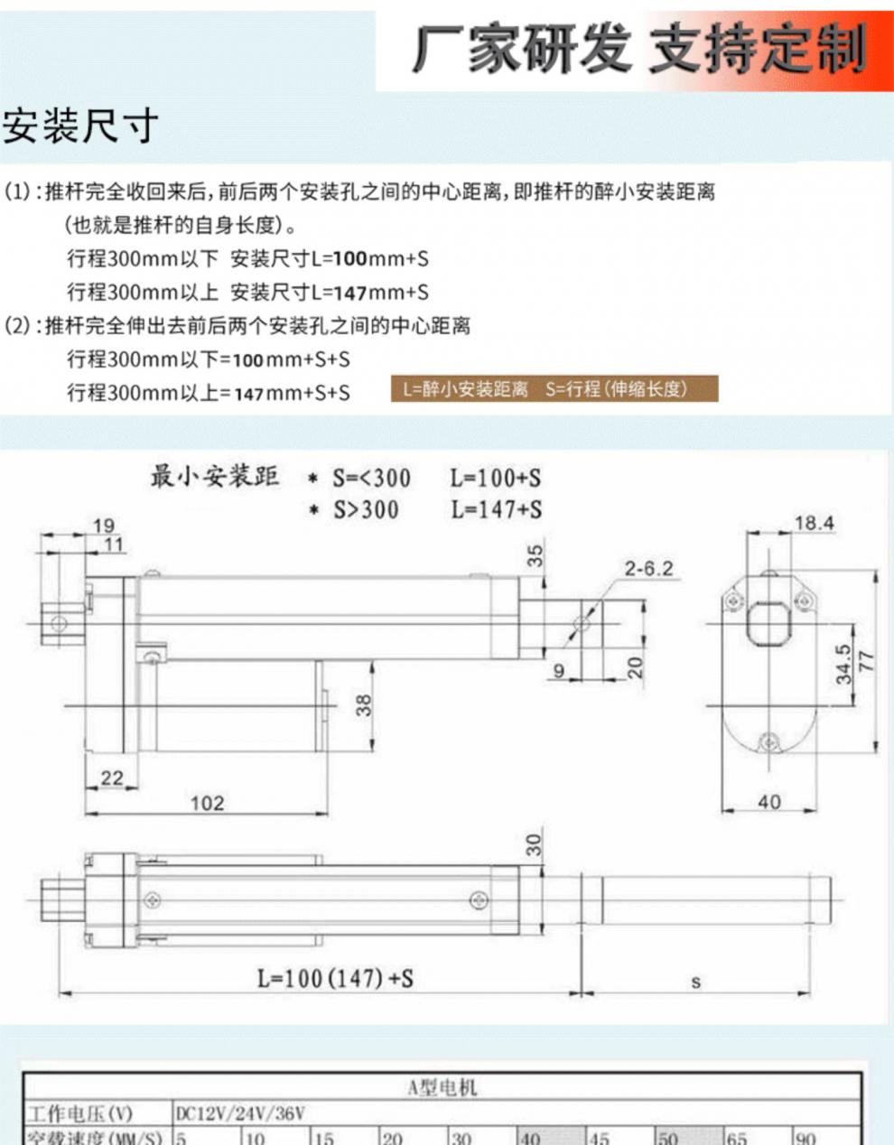 tulx 電動推杆伸縮杆12v推拉桿往復電動液壓桿24v伸縮電機升降杆開窗