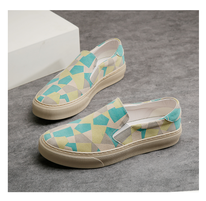 帕达索2022新款迷彩拼色休闲鞋一脚蹬男鞋低帮轻便懒人鞋220282pb