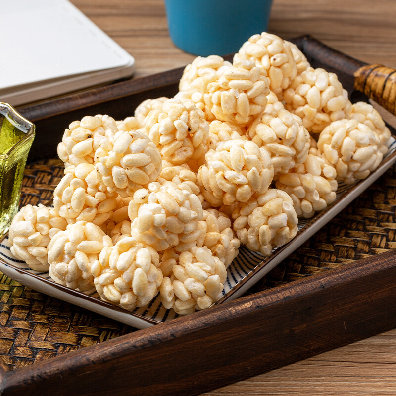 老式大米花球焦糖味福米球团子450g爆米花糖8090后怀旧食 福米球焦糖