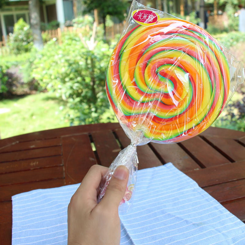 超大棒棒糖200克七彩波板糖彩虹棒棒糖生日礼物儿童活动喜糖批发36支