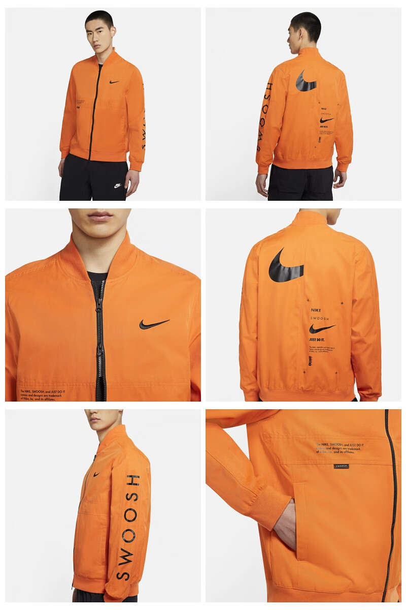 nike耐克男装外套春季新款swoosh时尚双钩棒球服立领夹克dj5368-801
