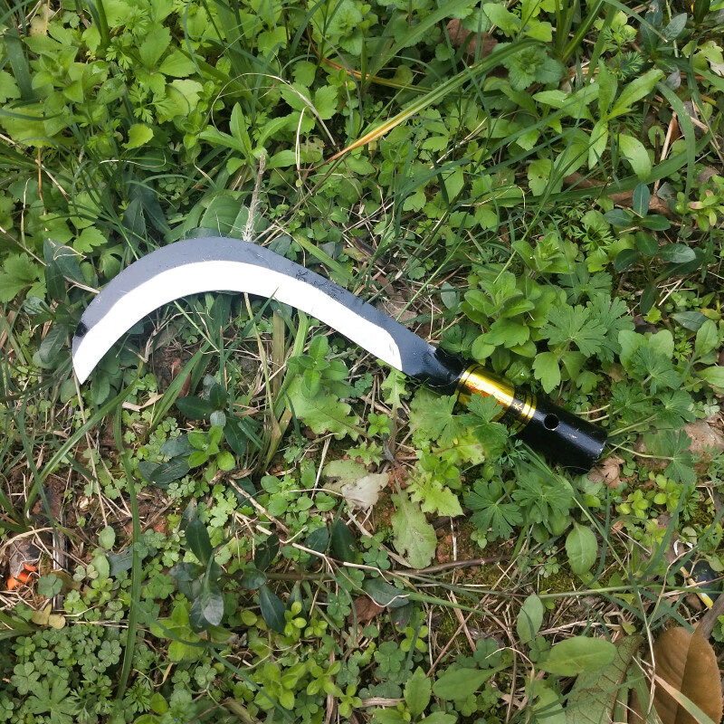 割草镰刀农用锰钢镰刀割草刀割菜刀柳叶镰刀小镰刀弯刀香蕉刀锐衡 深