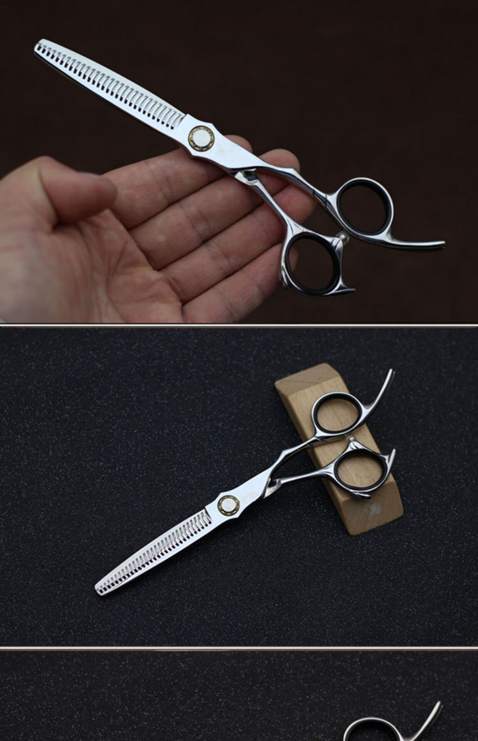 aidahngj 美发剪刀发型师理发剪刀店套装平剪牙剪打薄无痕剪子 花乐集