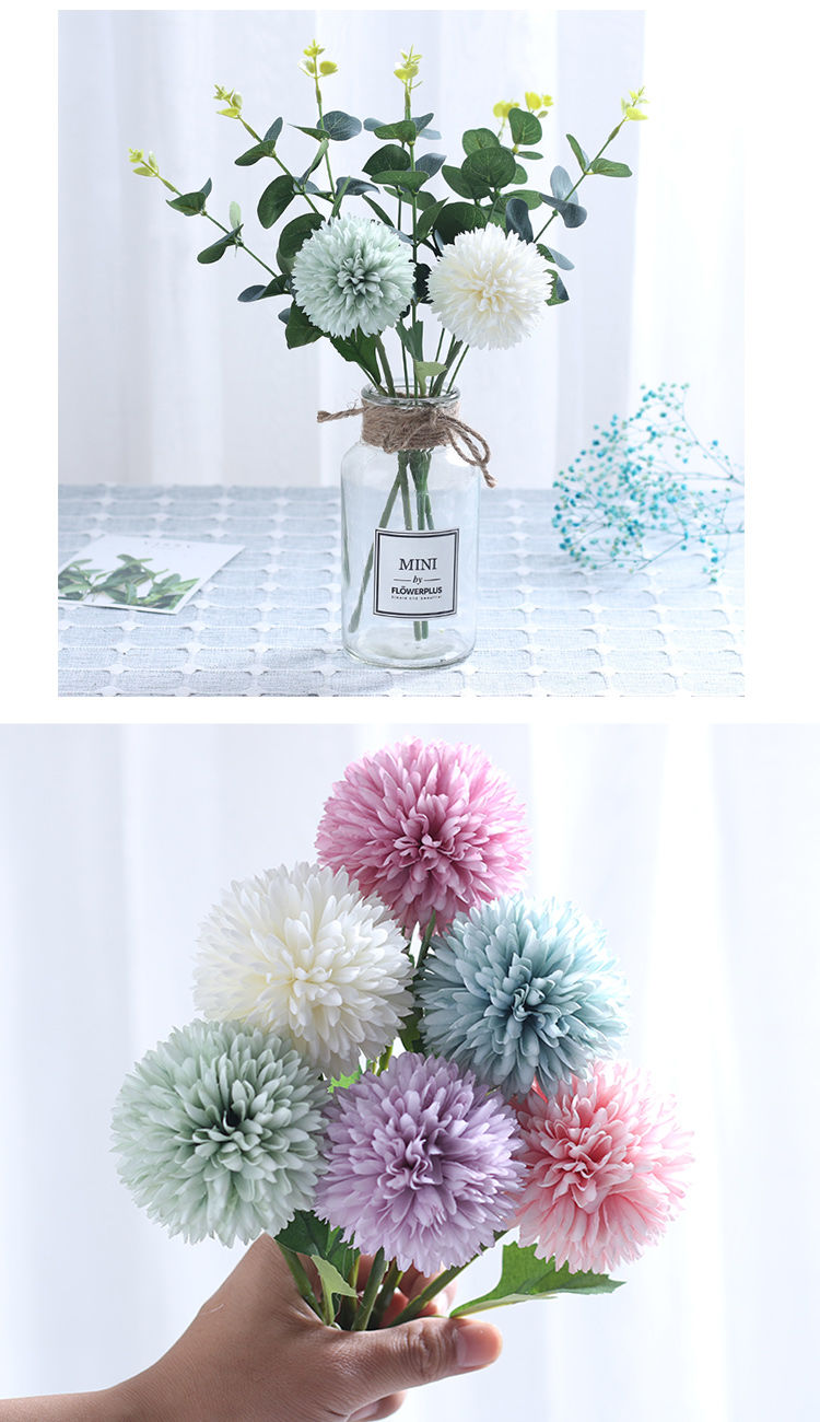 玻璃瓶小清新绣球假花仿真花客厅摆设餐桌塑料绢花艺装饰品摆件mn乒乓
