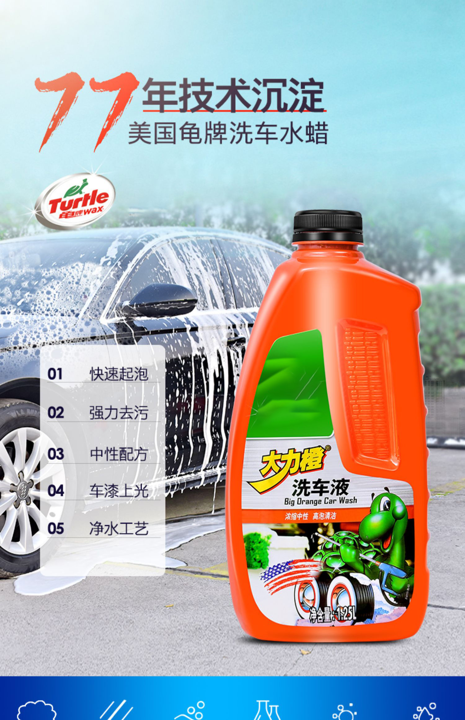 洗车液白车黑车强力去污上光清洗神器汽车泡沫清洁剂专用水蜡tx2瓶