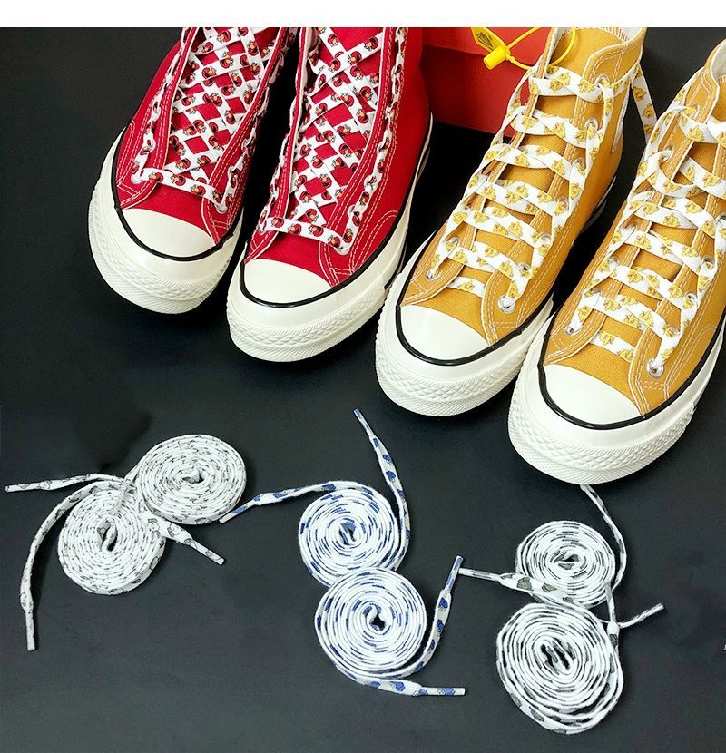 图案鞋带个性百搭帆布鞋潮流可爱情侣鞋带粉色kaws鞋带1对2根120cm