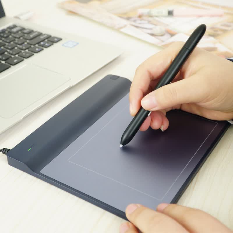xq汉王手写板电脑免驱写字板输入板老人手写键盘网上授课网课小方藏青