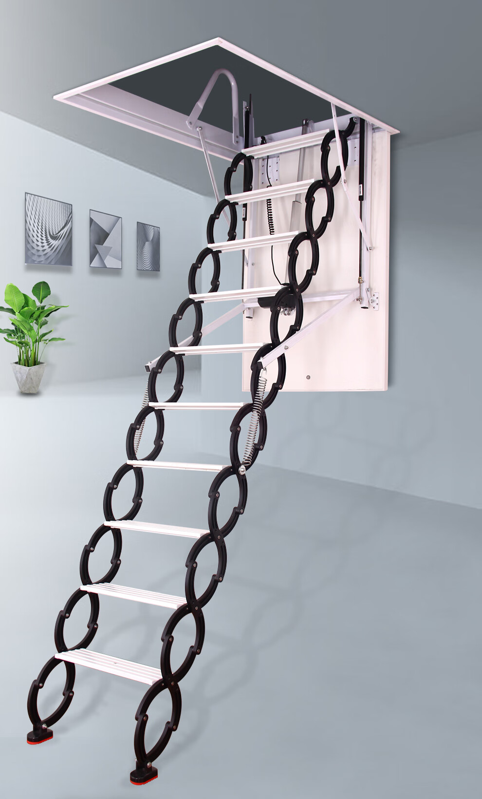 梯子加厚阁楼伸缩楼梯折叠升降楼梯家用复式别墅室内收缩拉伸隐形梯子