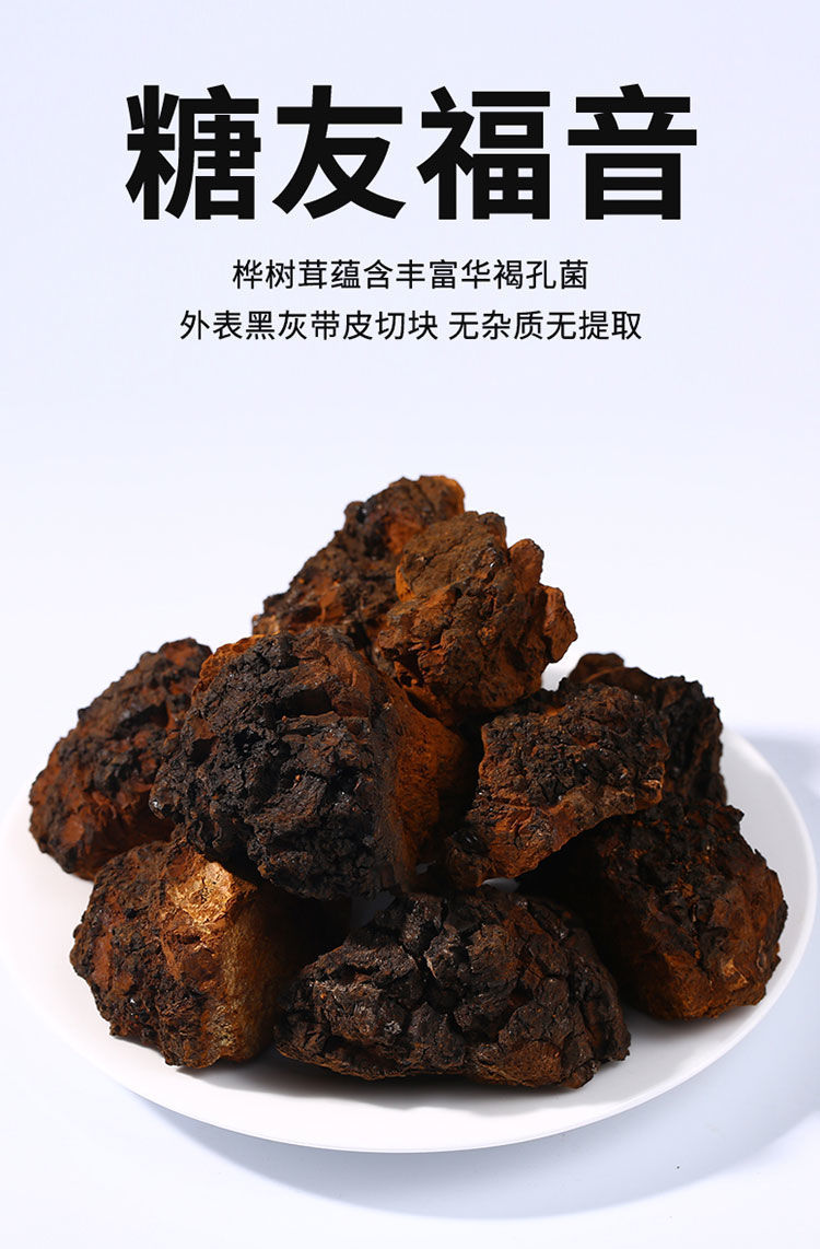 桦树茸野生桦褐孔菌白桦茸黑金桦树泪长白山俄罗斯整块500克带黑皮送