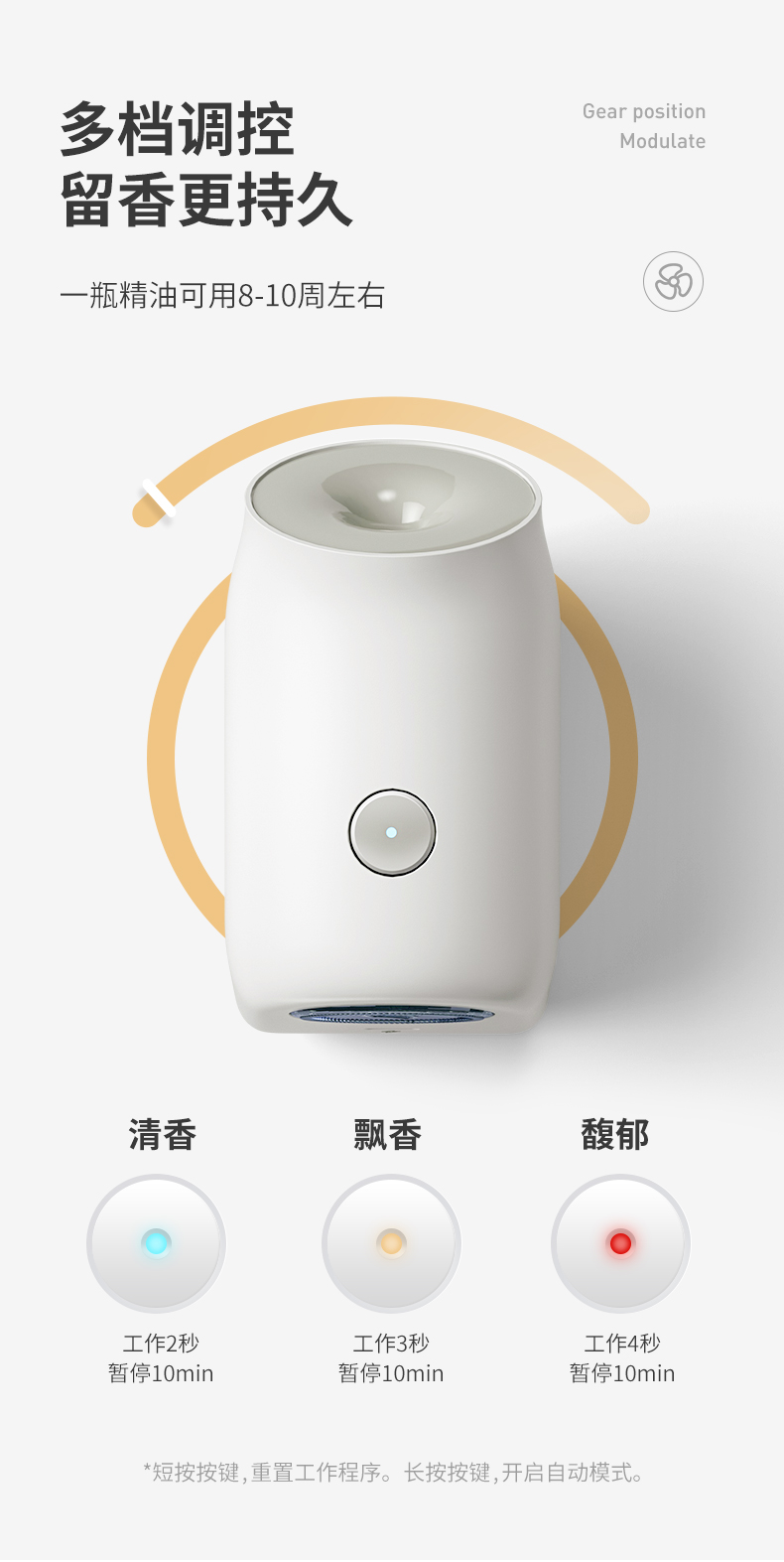 自动香薰机扩香机清新香氛机喷雾室内家用卫生间厕所除臭神器喷香机