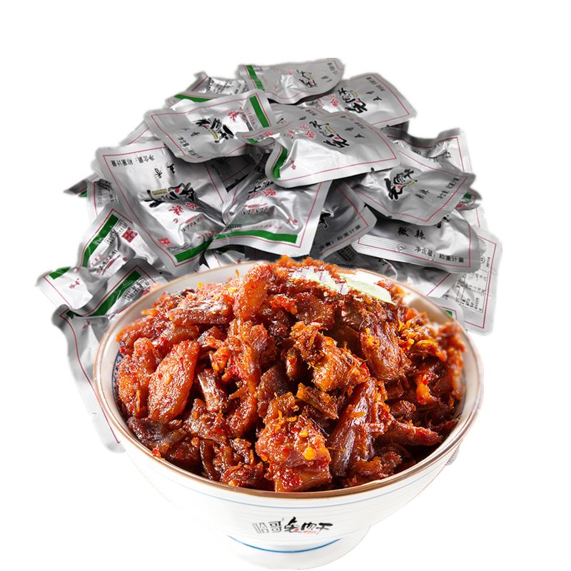 四川乐山哈哥兔肉干 哈哥哈妹兔肉干 500g 四川特产乐山哈哥兔肉干骨