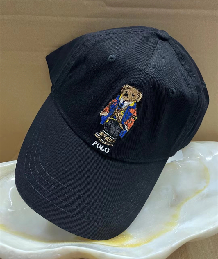 高品质拉夫劳伦保罗帽保罗刺绣小熊帽子polo水洗软顶纯棉棒球帽男女