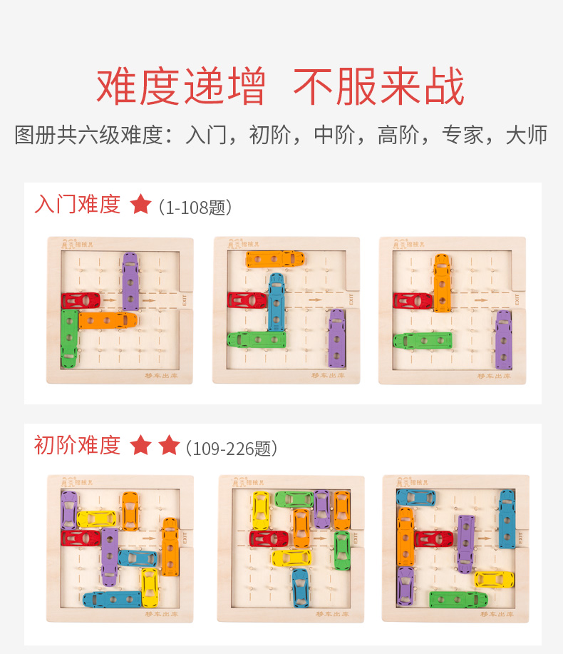 玩具力思维训练逻辑类专注力亲子互动桌游3男孩4女孩5岁6移车出库750