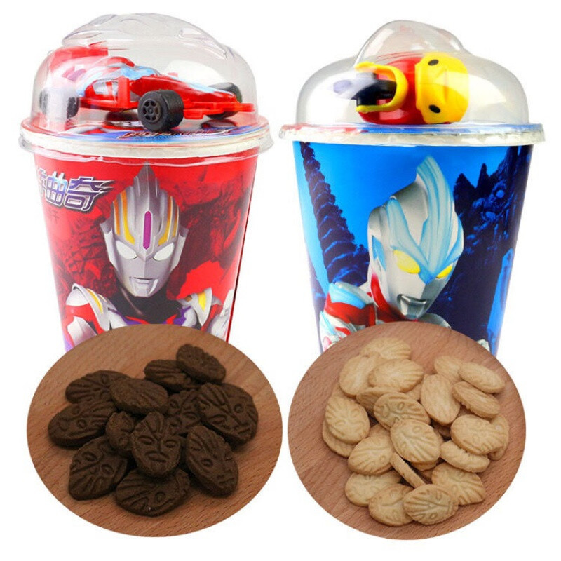 奥特曼曲奇饼干添乐卡通王奥特曼汽车杯曲奇饼干40g 奶油味40g*6杯